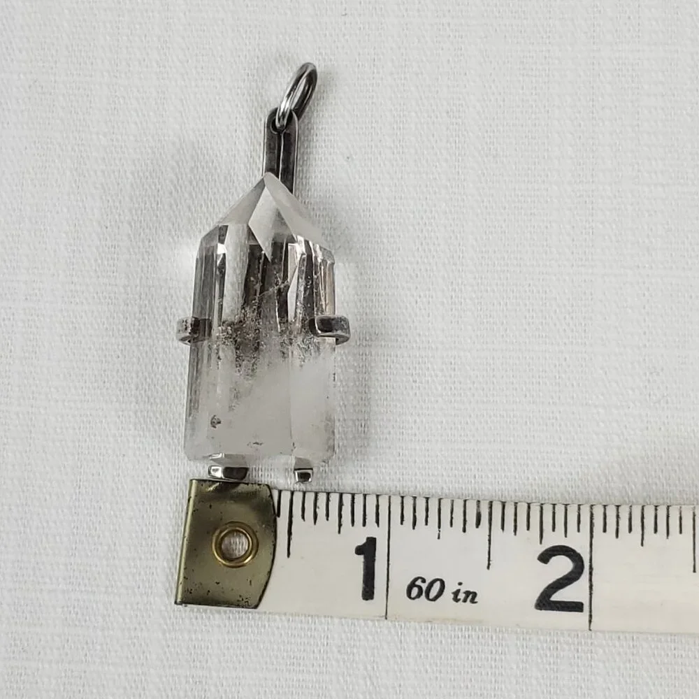 Gorgeous Large Crystal Quartz Pendant W/Sterling Silver 925 Crystal Holder - Picture 7 of 8